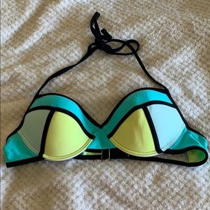 Blue and green bikini top XL